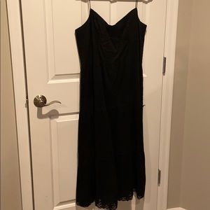 Loft black maxi dress with spaghetti straps